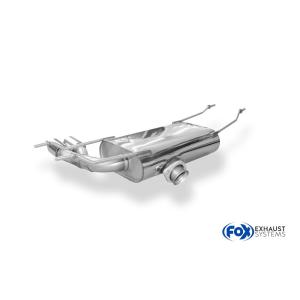 FOX EDELSTAHL MX5 ND Endschalldämpfer Quer Ausgang Rechts 2x70 TYP16