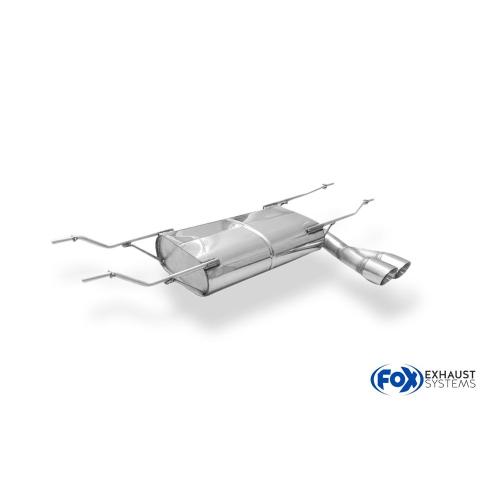 FOX EDELSTAHL MX5 ND Endschalldämpfer Quer Ausgang Rechts 2x70 TYP16 NICHT VERSETZT
