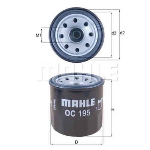 MAHLE Ölfilter Premium OC 195 Bemaßung